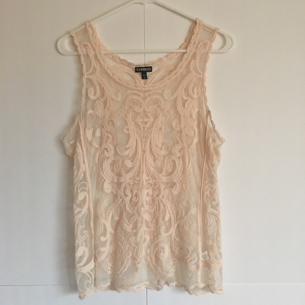 Express Lace Detail Sheer tank size S - Picture 1 of 3
